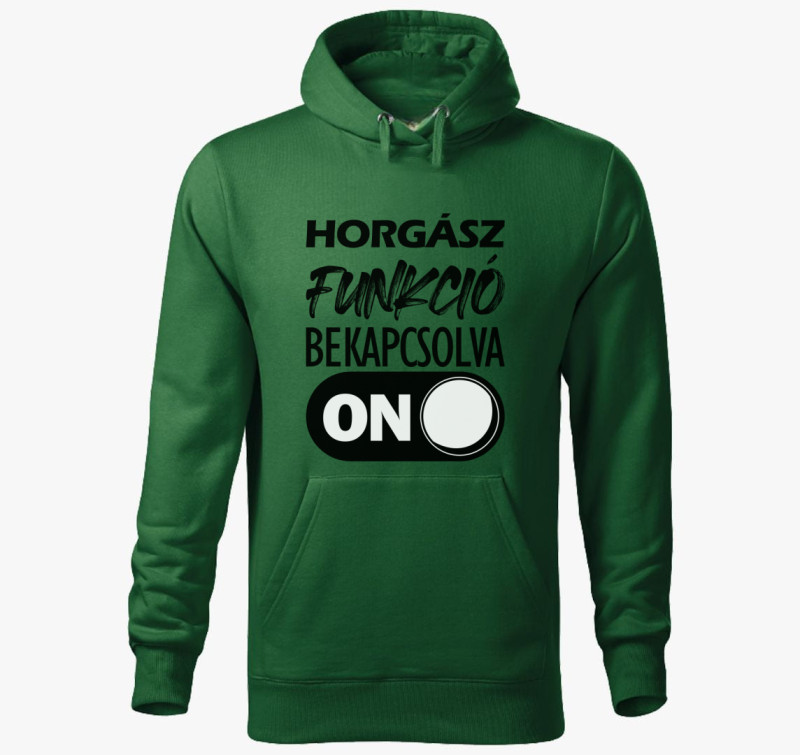 Horgász funkció kapucnis pulóver — Üvegzöld