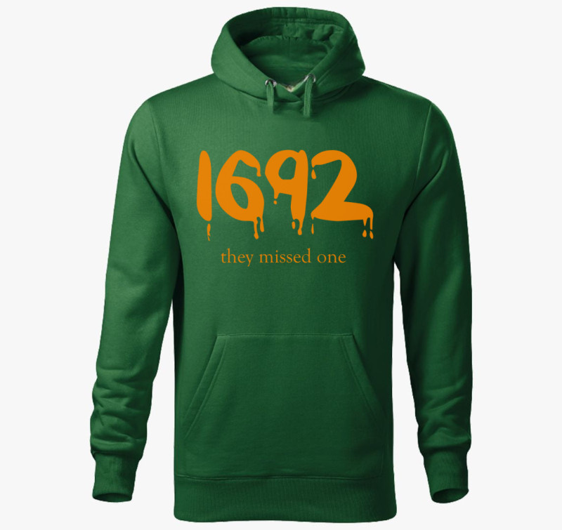 1692 halloween kapucnis pulóver — Üvegzöld