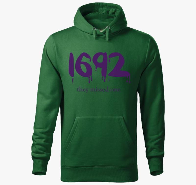 1692 lila kapucnis pulóver — Üvegzöld