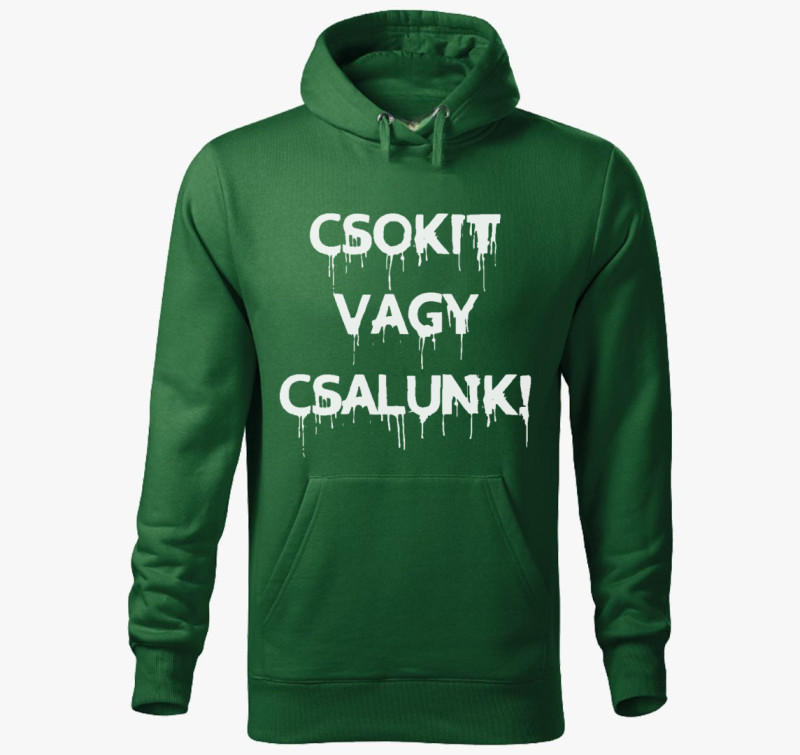 Csokit v csalunk kapucnis pulóver — Üvegzöld