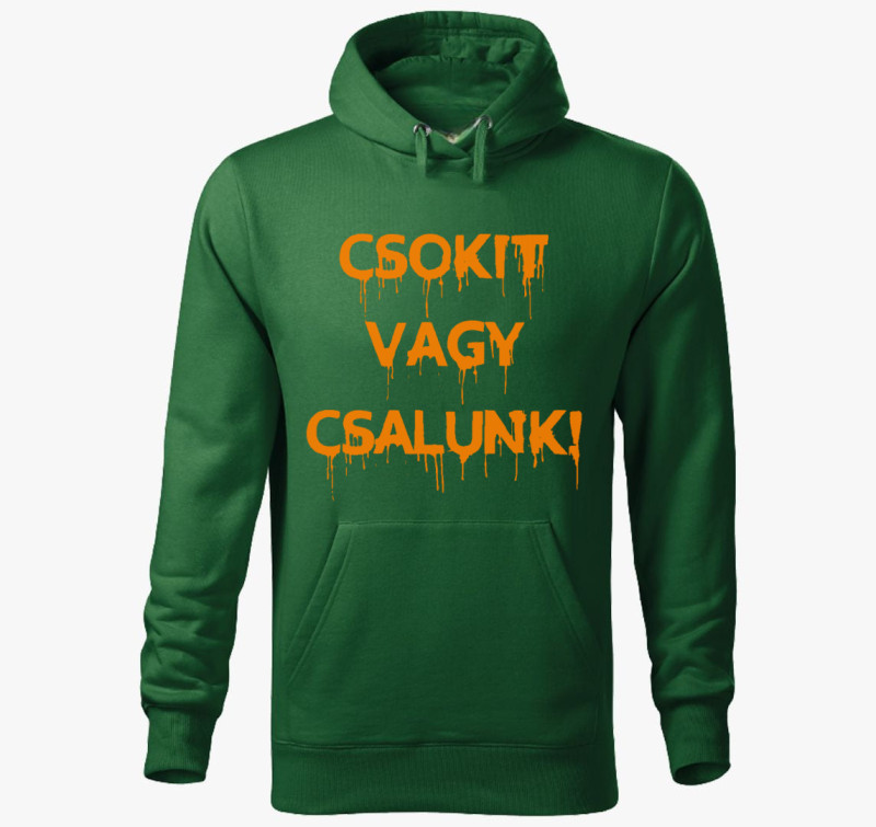 Csokitvagycsalunk kapucnis pulóver — Üvegzöld