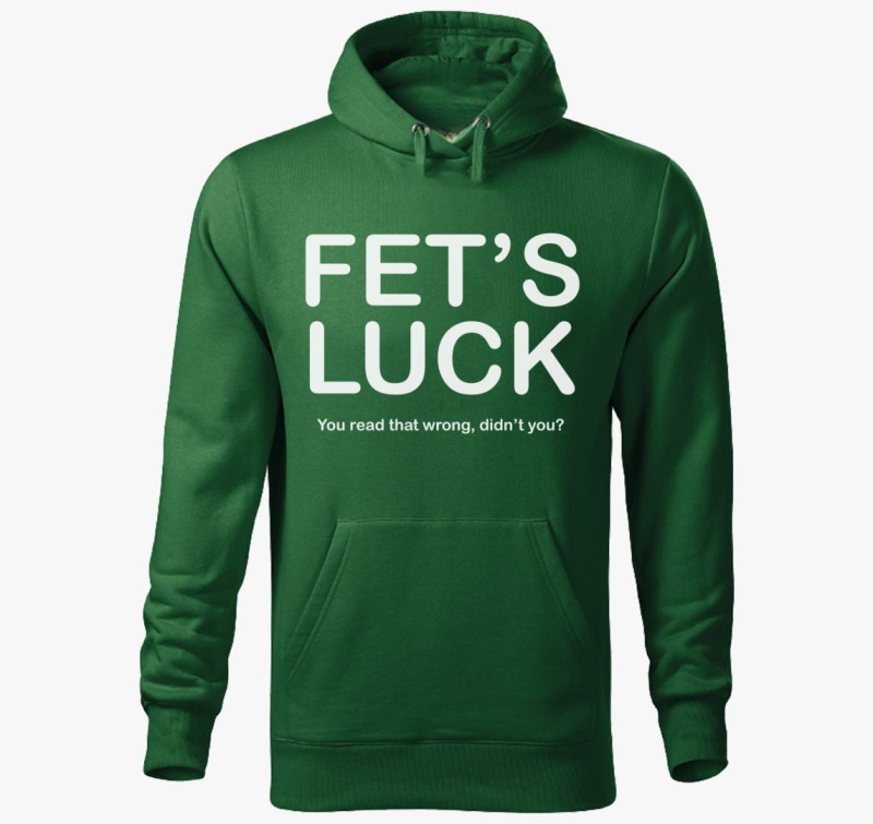 Fets luck kapucnis pulóver — Üvegzöld