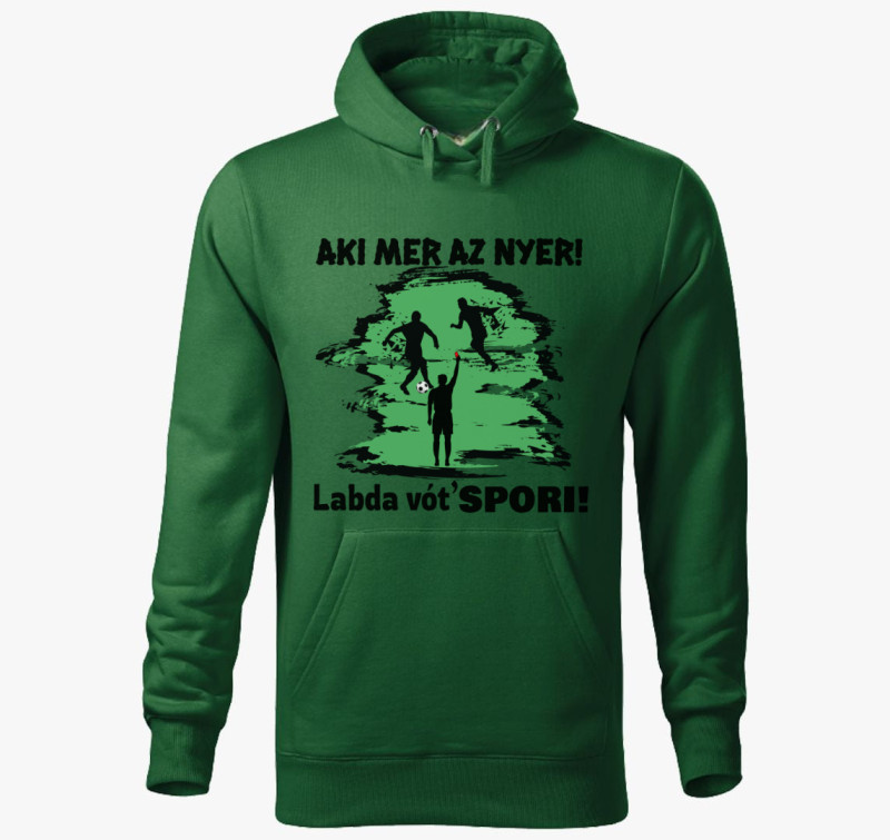 Labda vót spori kapucnis pulóver — Üvegzöld