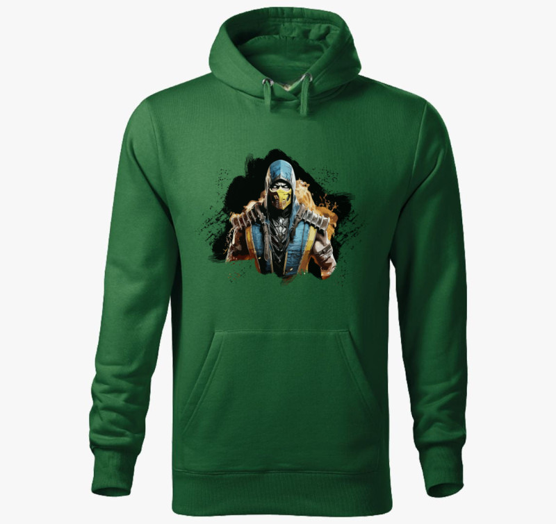 Mortal Kombat Scorpion avatar kapucnis pulóver — Üvegzöld
