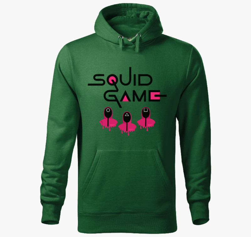 Squid Game feliratú kapucnis pulóver — Üvegzöld