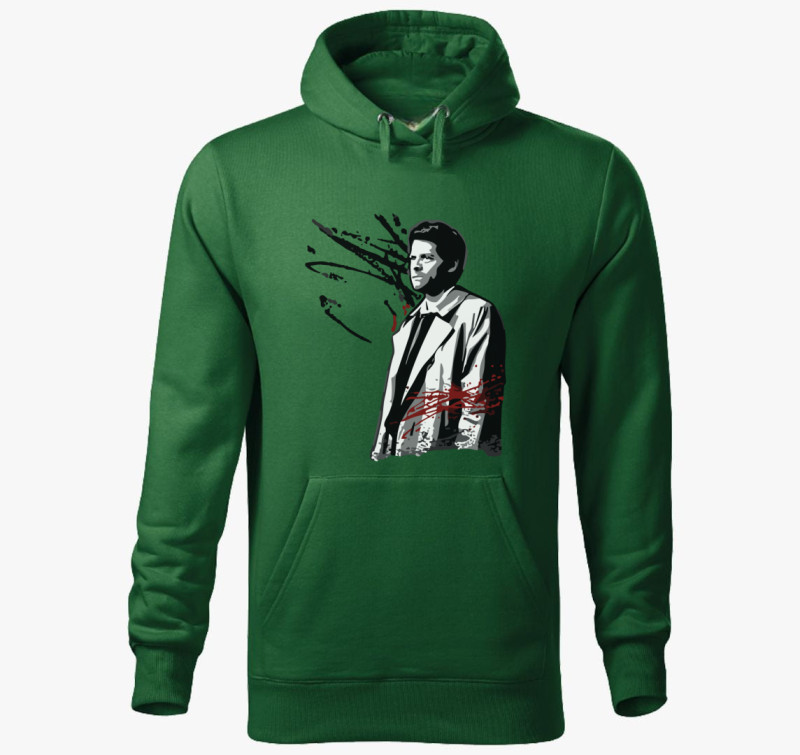 Supernatural Castiel kapucnis pulóver — Üvegzöld