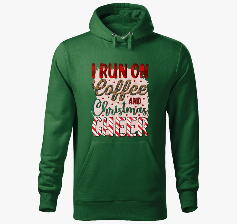 Xmas coffee kapucnis pulóver — Üvegzöld