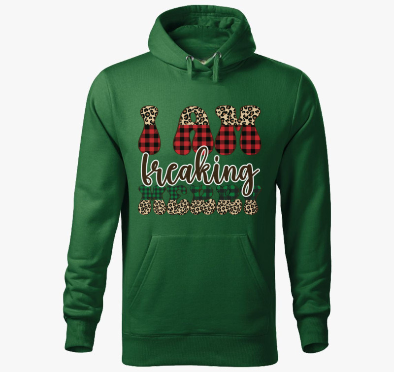 Freaking merry kapucnis pulóver — Üvegzöld