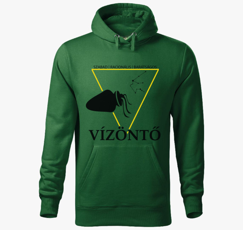 Horoszkóp VÍZÖNTŐ kapucnis pulóver — Üvegzöld