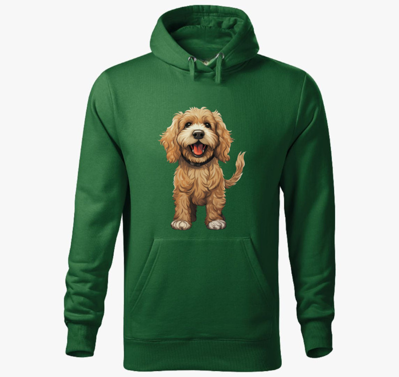 Cockapoo kapucnis pulóver — Üvegzöld