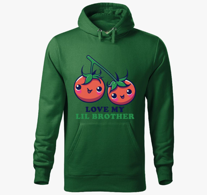 Tomato lil brother kapucnis pulóver — Üvegzöld