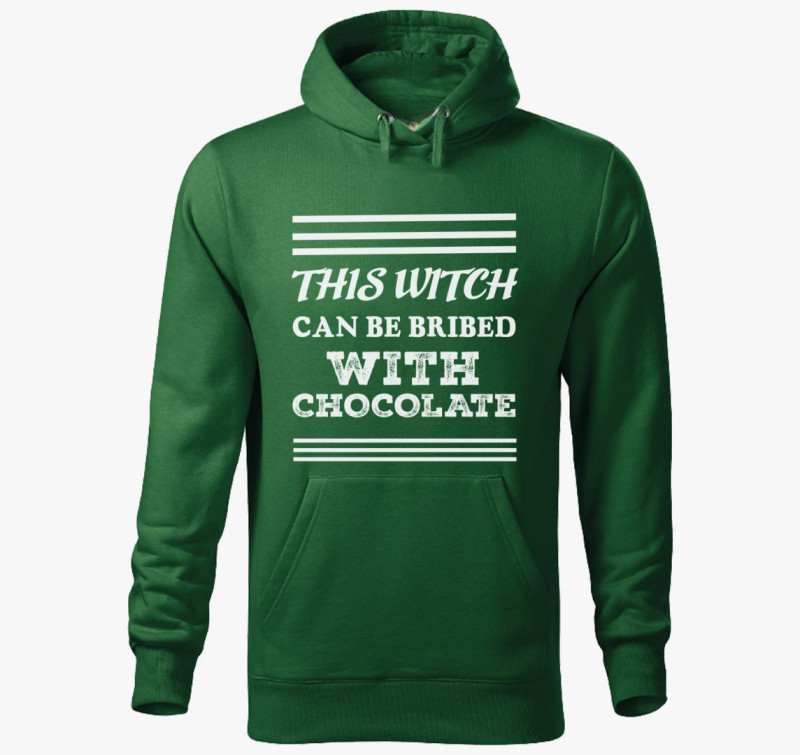 Witch bribe kapucnis pulóver — Üvegzöld