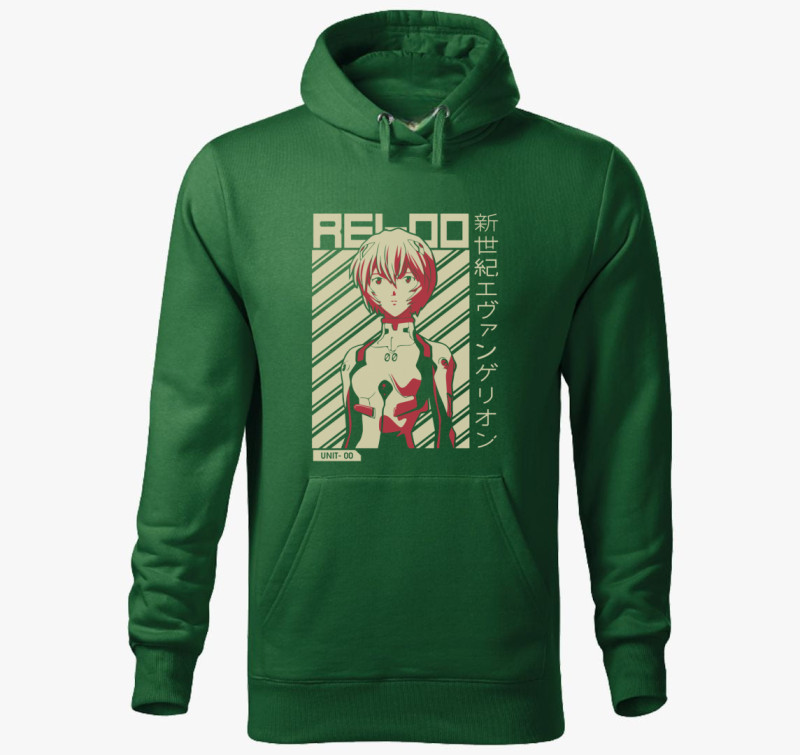 Neon Genesis Evangelion - Rei kapucnis pulóver — Üvegzöld