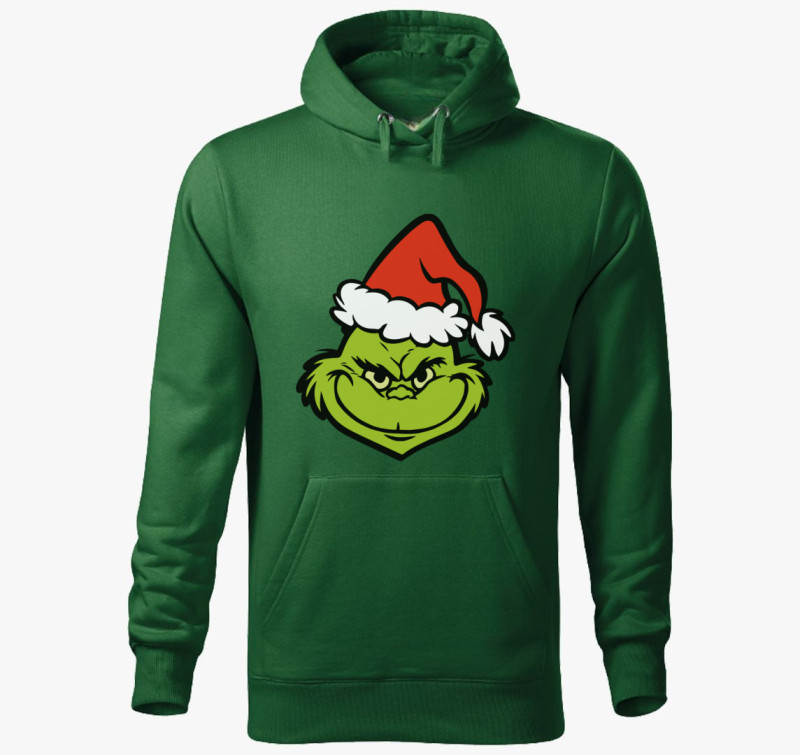 Grinchfej kapucnis pulóver — Üvegzöld