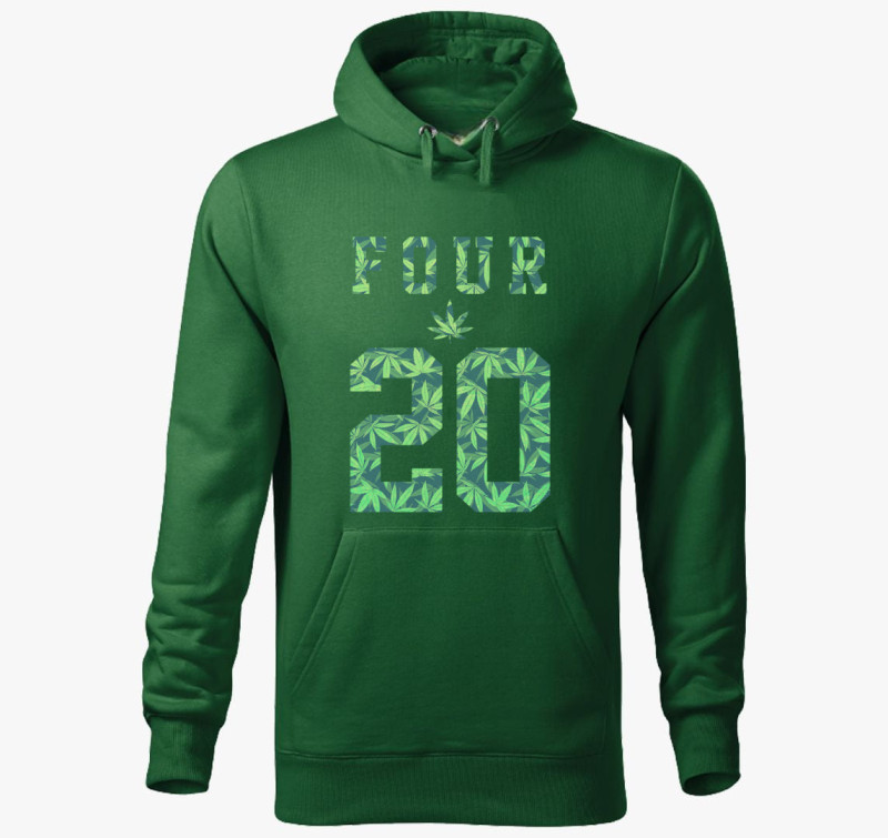 4 20 a Fű világnapja kapucnis pulóver — Üvegzöld