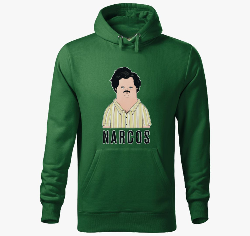Escobar Cartoon - Narcos kapucnis pulóver — Üvegzöld