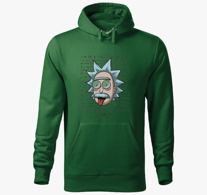 Einstein Rick kapucnis pulóver — Üvegzöld
