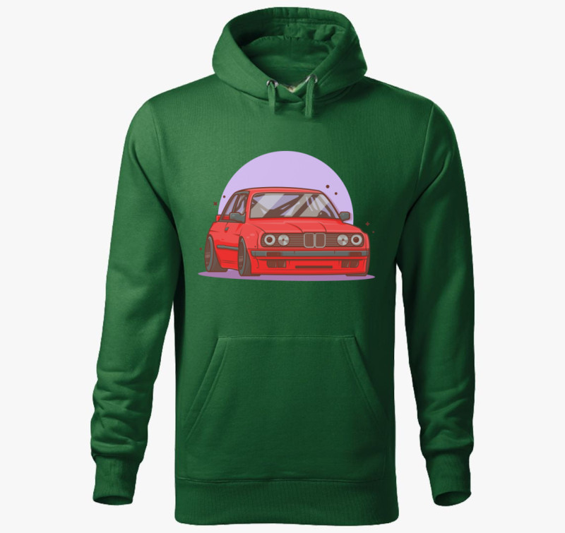 BMW E30 art kapucnis pulóver — Üvegzöld