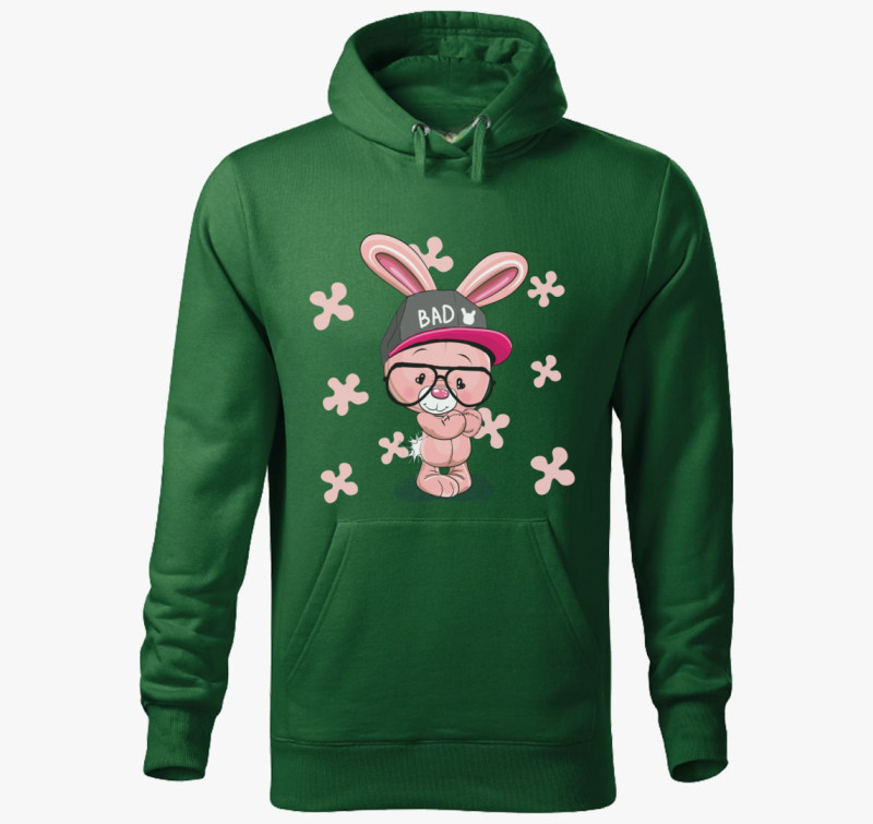 Bad Bunny kapucnis pulóver — Üvegzöld