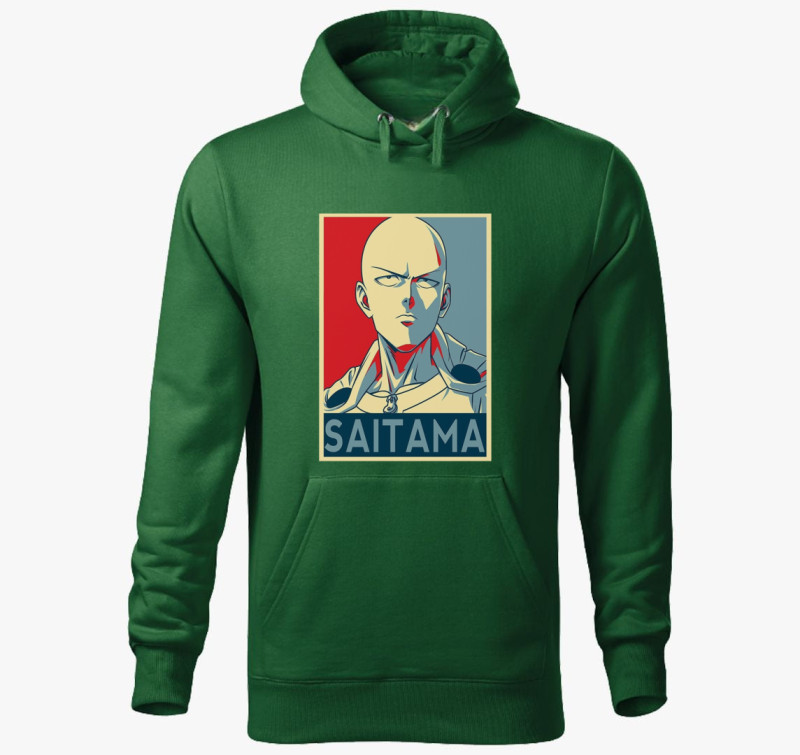 One Punch Man SAITAMA kapucnis pulóver — Üvegzöld