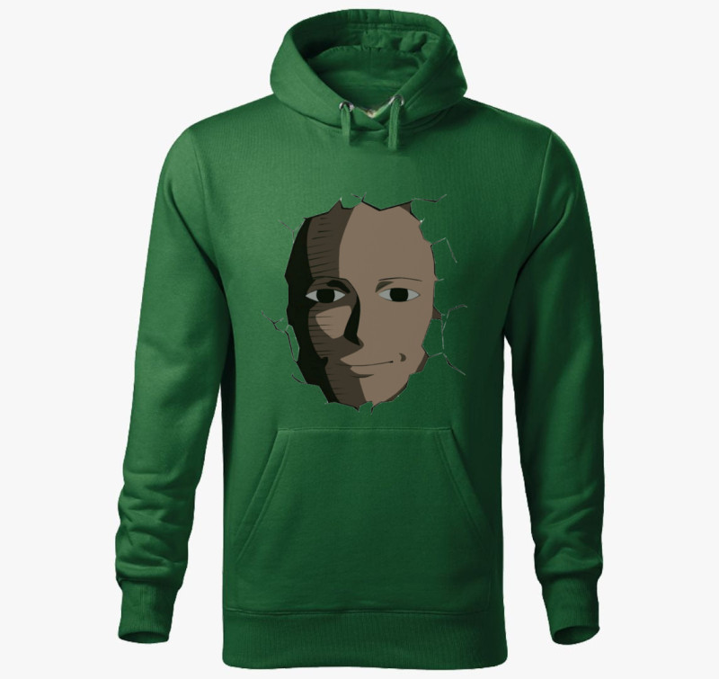 One Punch Man vicces kapucnis pulóver — Üvegzöld
