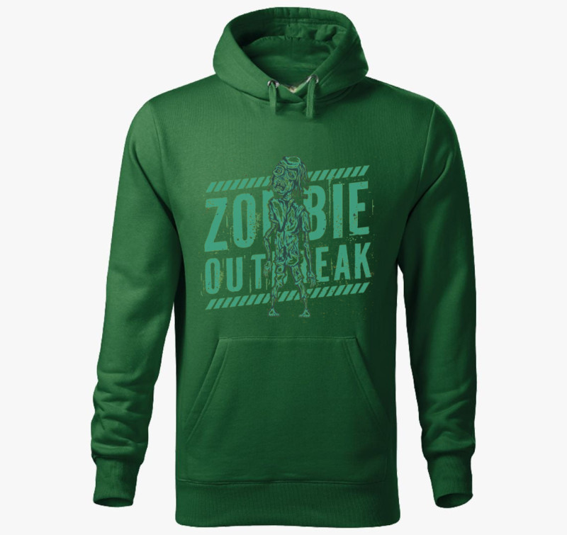 Zombis kapucnis pulóver — Üvegzöld