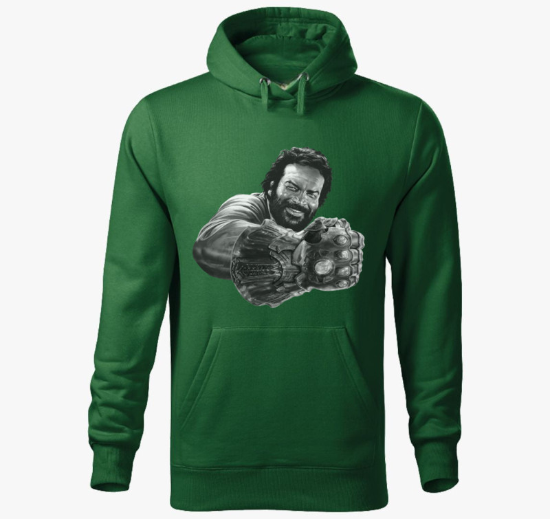 Bud Spencer Végtelen kesztyűs kapucnis pulóver — Üvegzöld