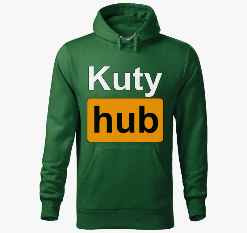 Kuty Hub kapucnis pulóver — Üvegzöld
