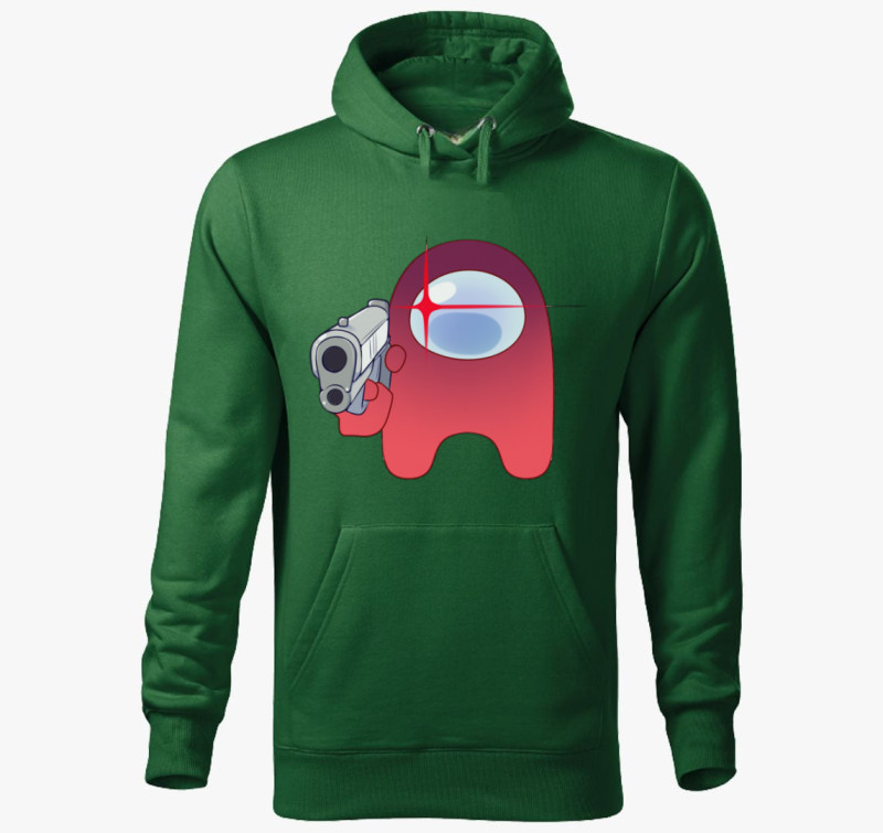 Among Us GUN kapucnis pulóver — Üvegzöld