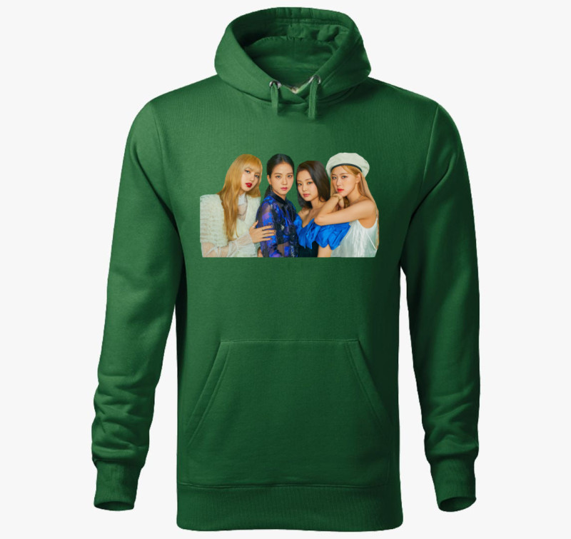 Blackpink kapucnis pulóver — Üvegzöld