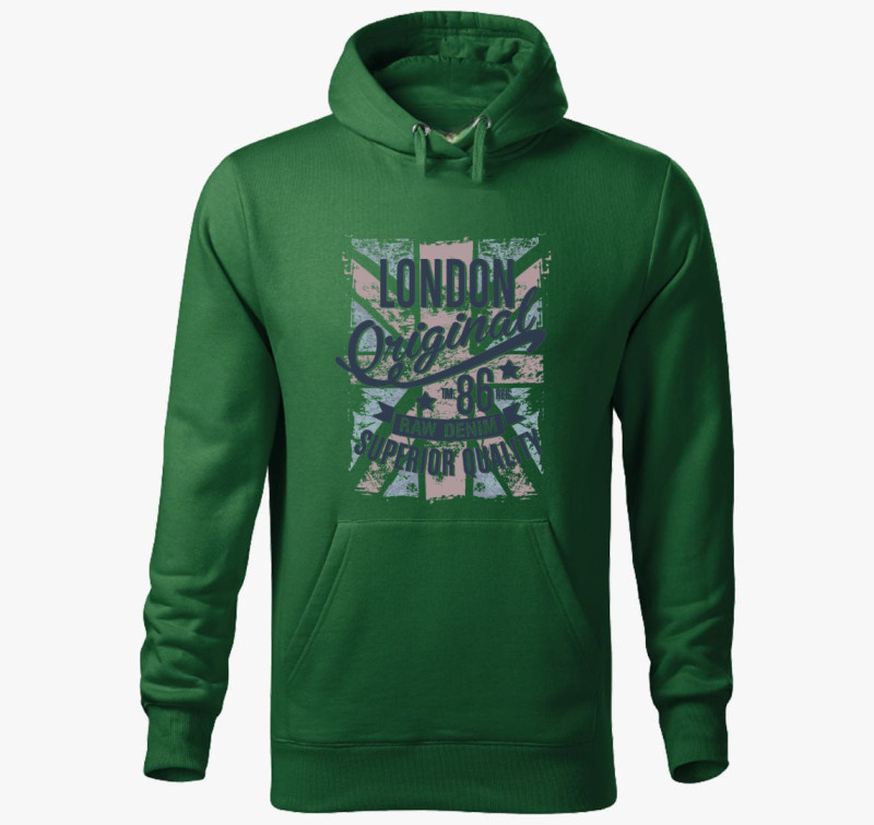 London Original - Prémium kapucnis pulóver — Üvegzöld