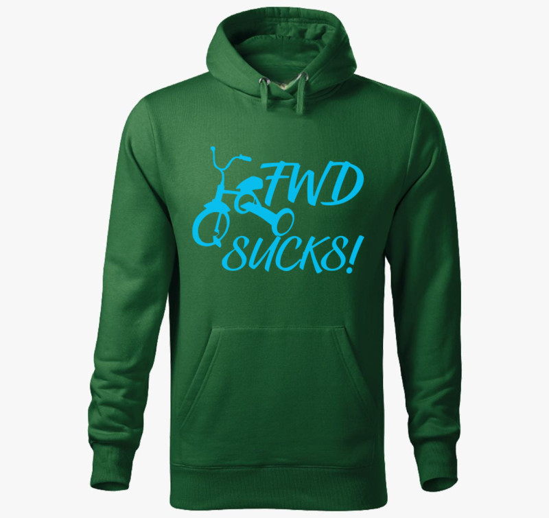 FWD Sucks! kapucnis pulóver — Üvegzöld