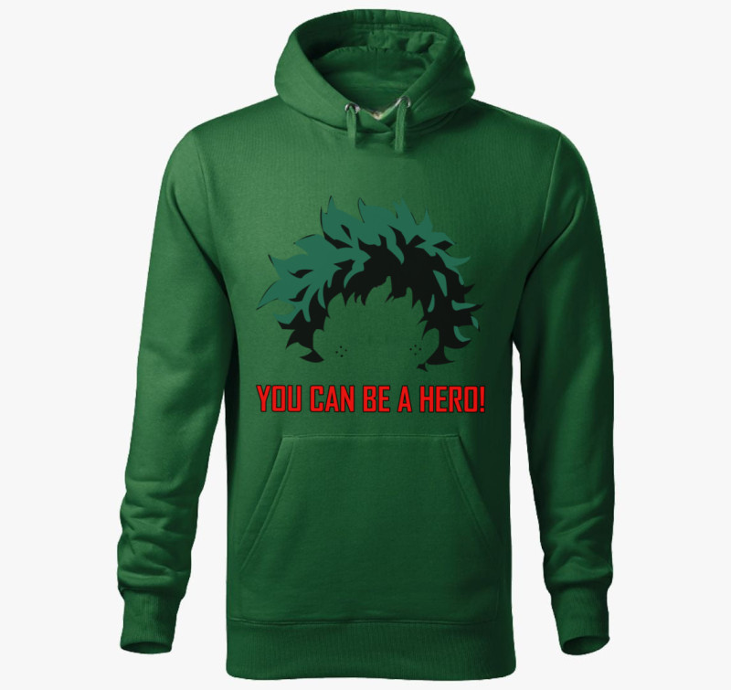 Hero Academy - you can be a hero kapucnis pulóver — Üvegzöld