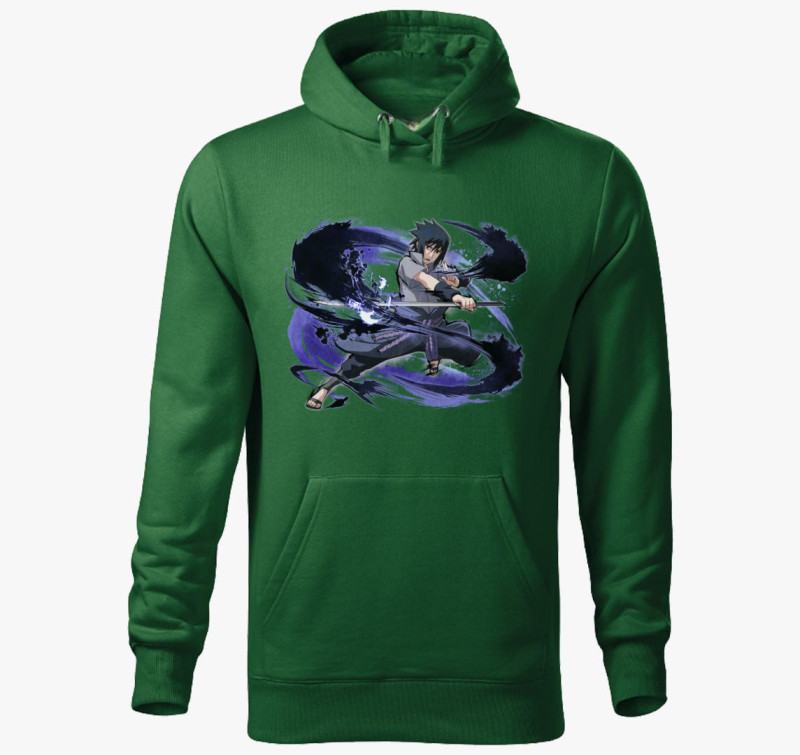 Sasuke art kapucnis pulóver — Üvegzöld