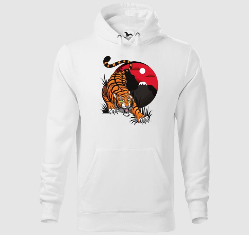 Tiger with horizon  kapucnis pulóver