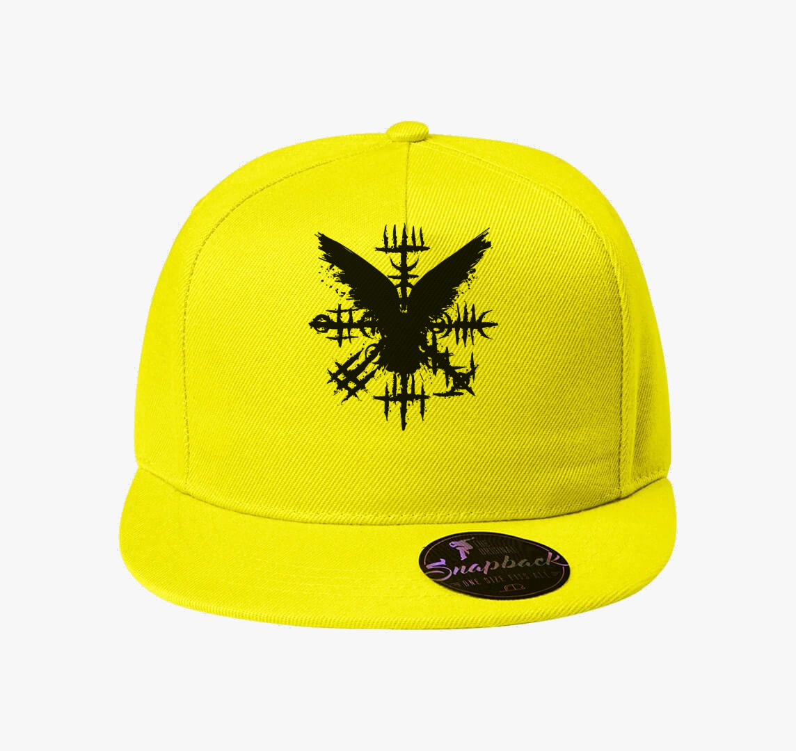 Black Grunge Raven Viking Symbol baseball sapka — Citrom