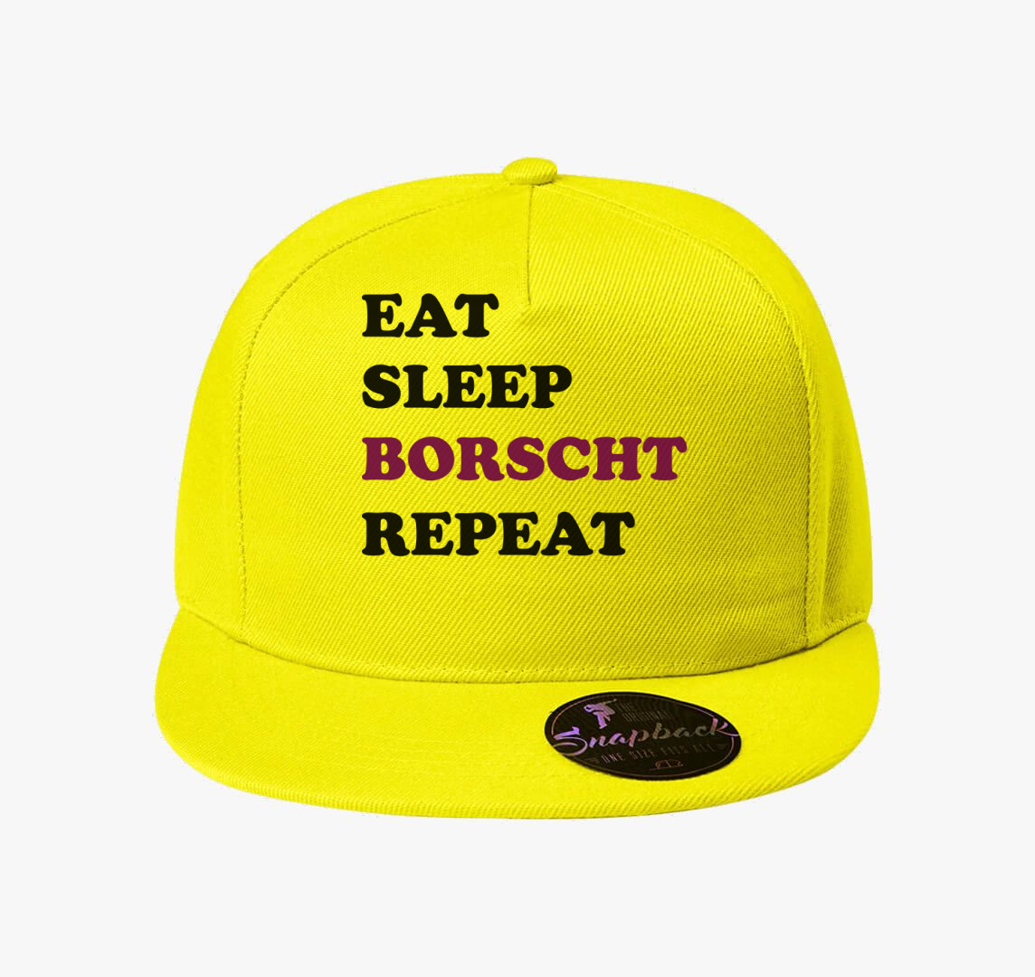 Eat Sleep Borscs baseball sapka — Citrom