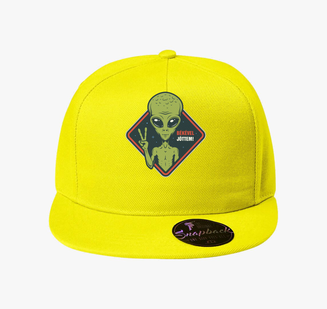 Ufo Alien békével jöttem divat baseball sapka — Citrom