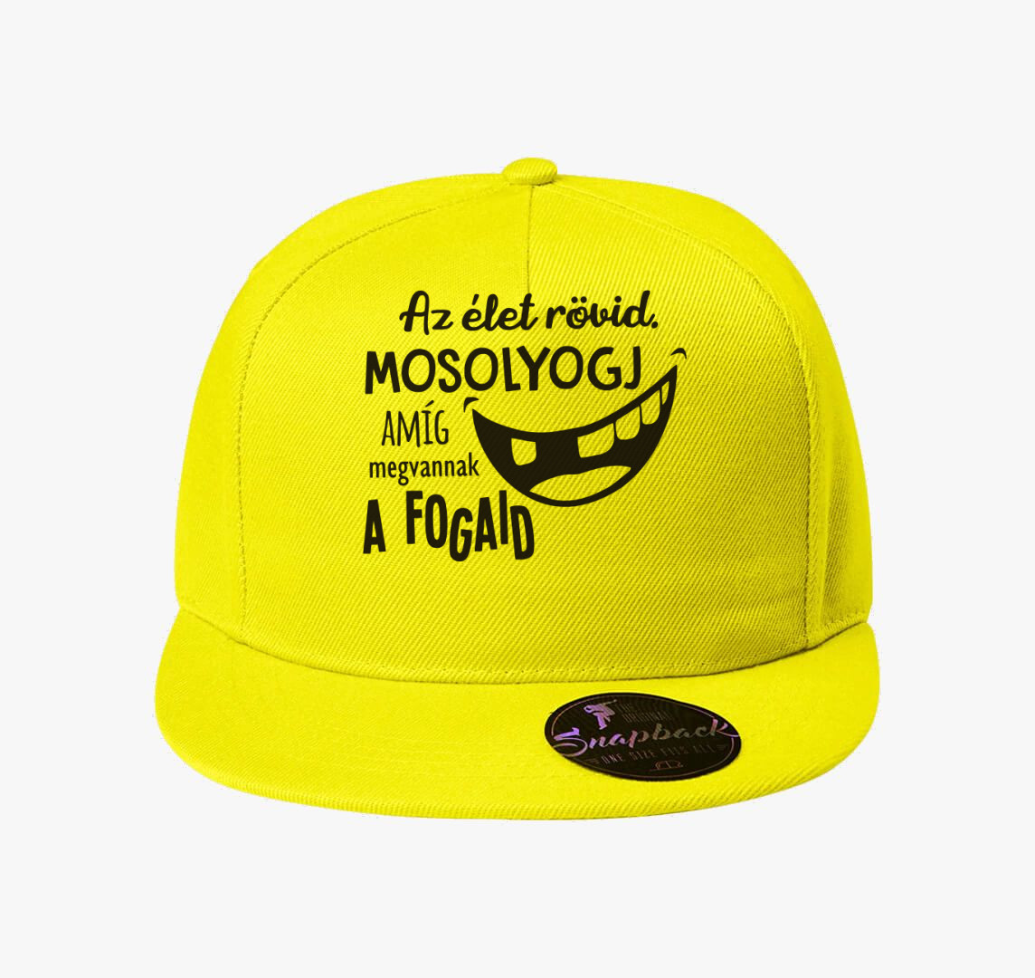 Az élet rövid. Mosolyogj amíg megvannak a fogaid baseball sapka — Citrom