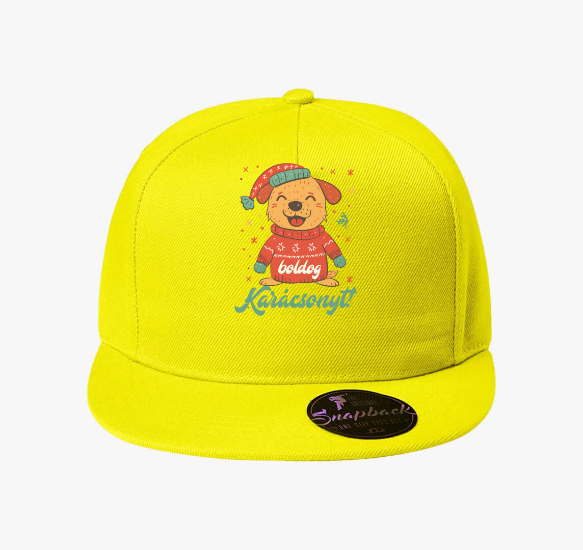 Boldog Karácsonyt Kutyás baseball sapka — Citrom