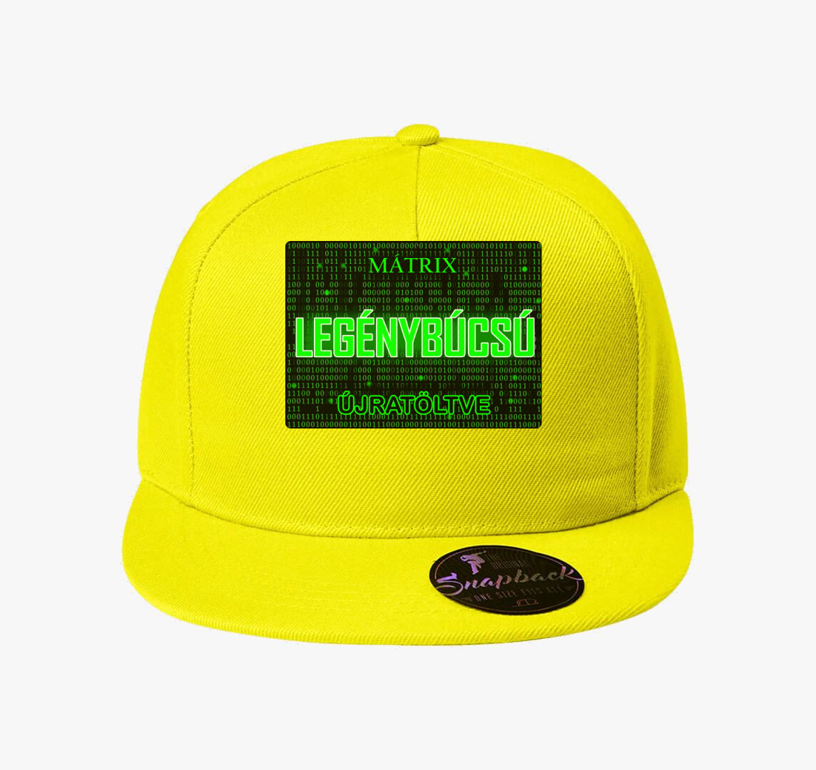 Mátrix legénybúcsús baseball sapka — Citrom