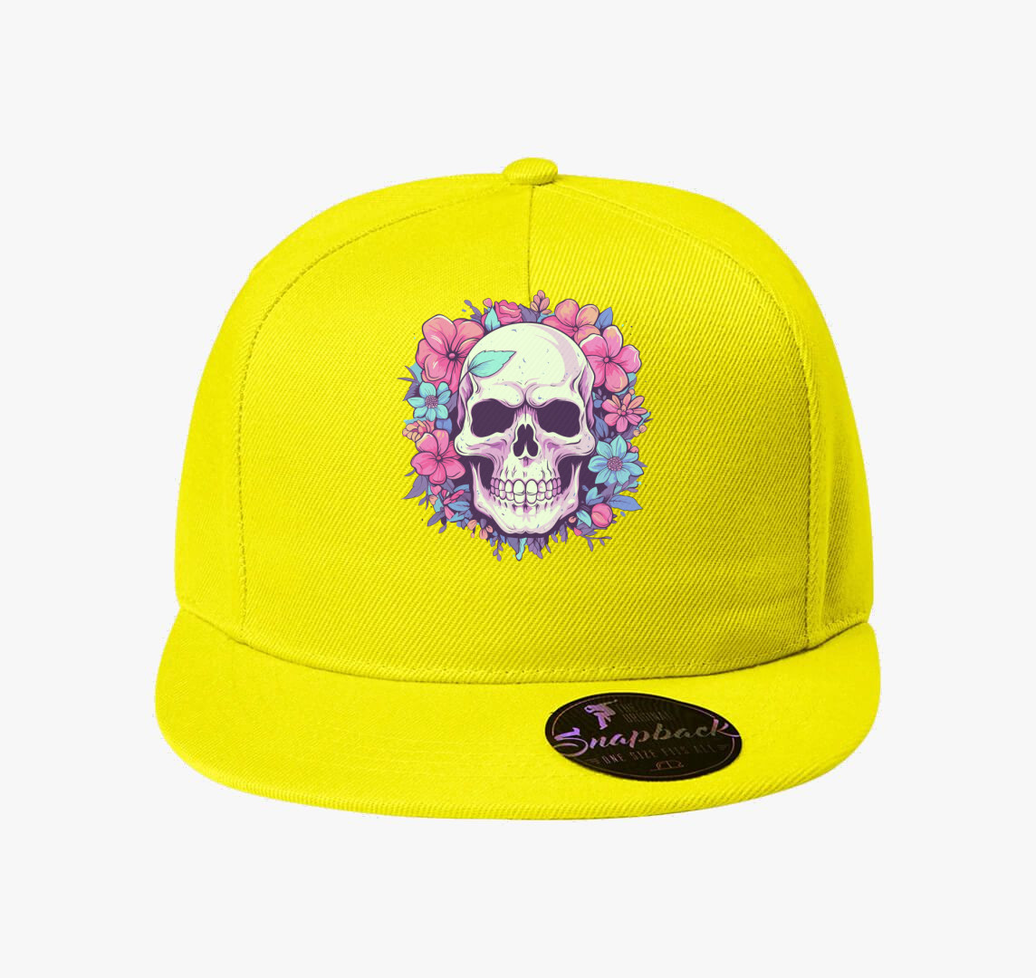 Virágos koponya pink baseball sapka — Citrom