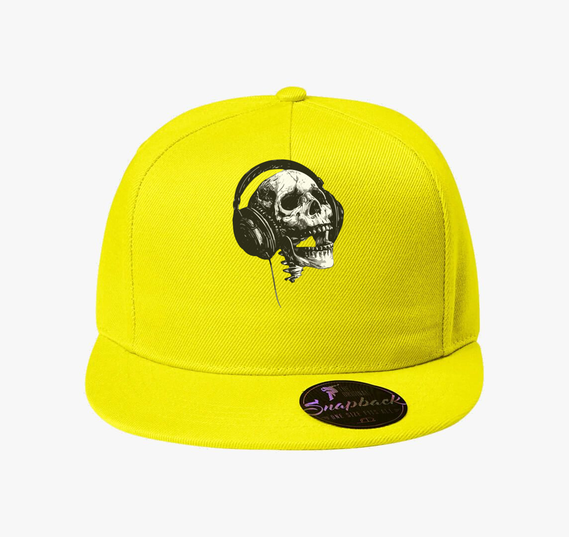 Skull music headset baseball sapka — Citrom