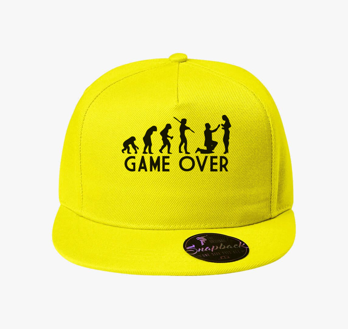 Férfi evolúció - Game over legénybúcsús baseball sapka — Citrom
