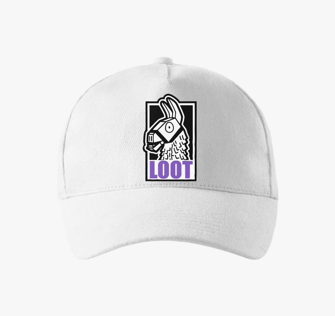 Fornite Loot purple baseball sapka — Fehér