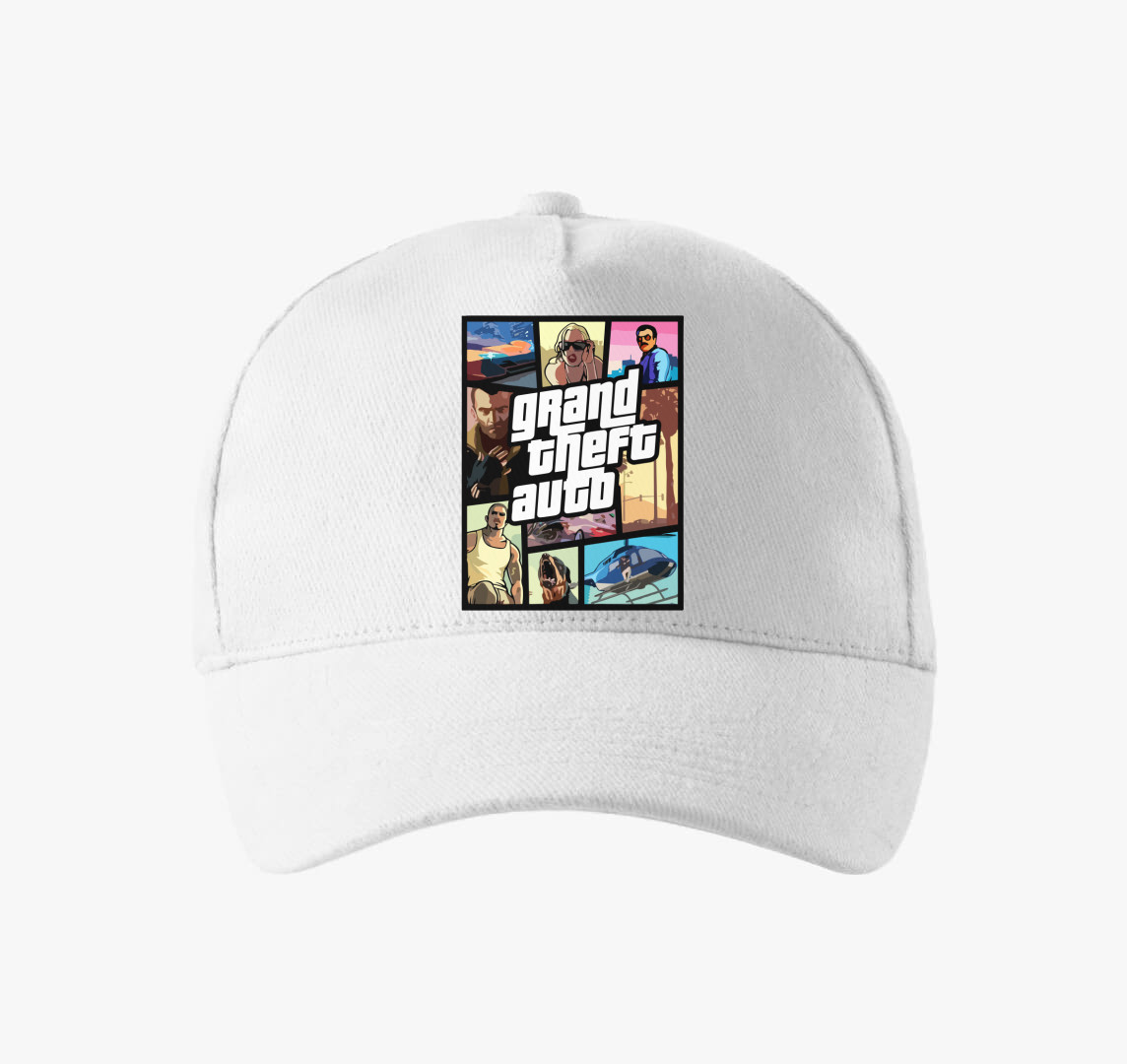 GTA poszter baseball sapka — Fehér