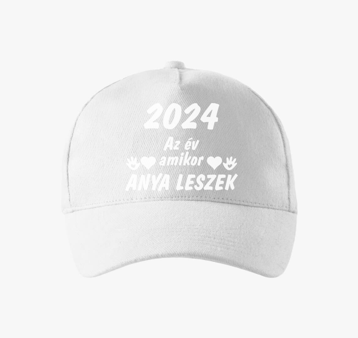 2024 az év amikor anya leszek baseball sapka — Fehér