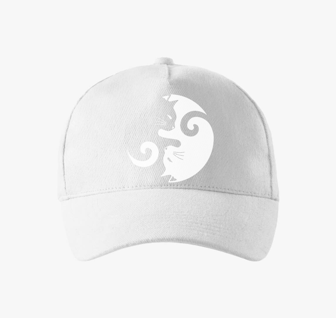 Macska Jin Jang baseball sapka — Fehér