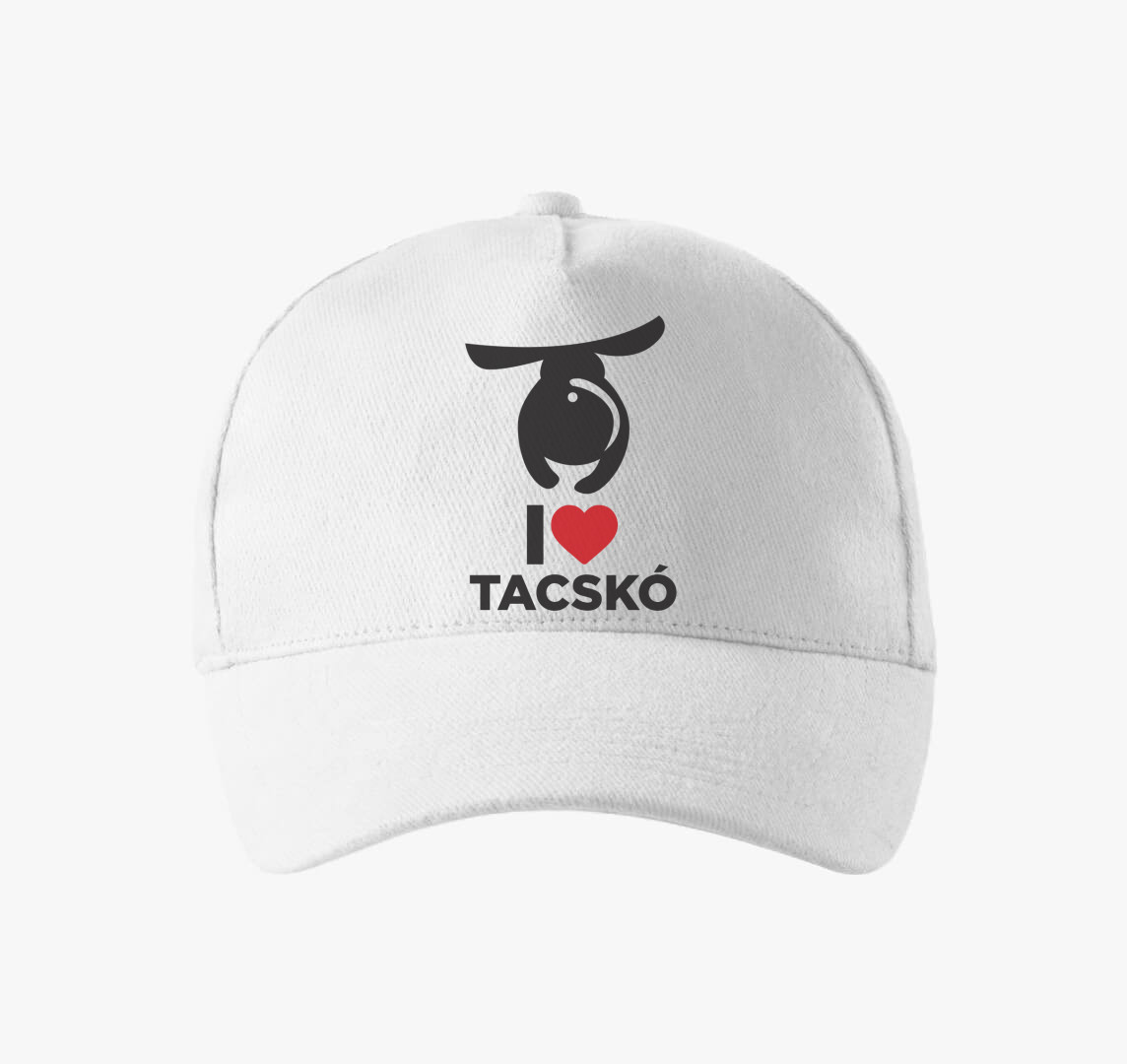 I love Tacskó design divat baseball sapka — Fehér