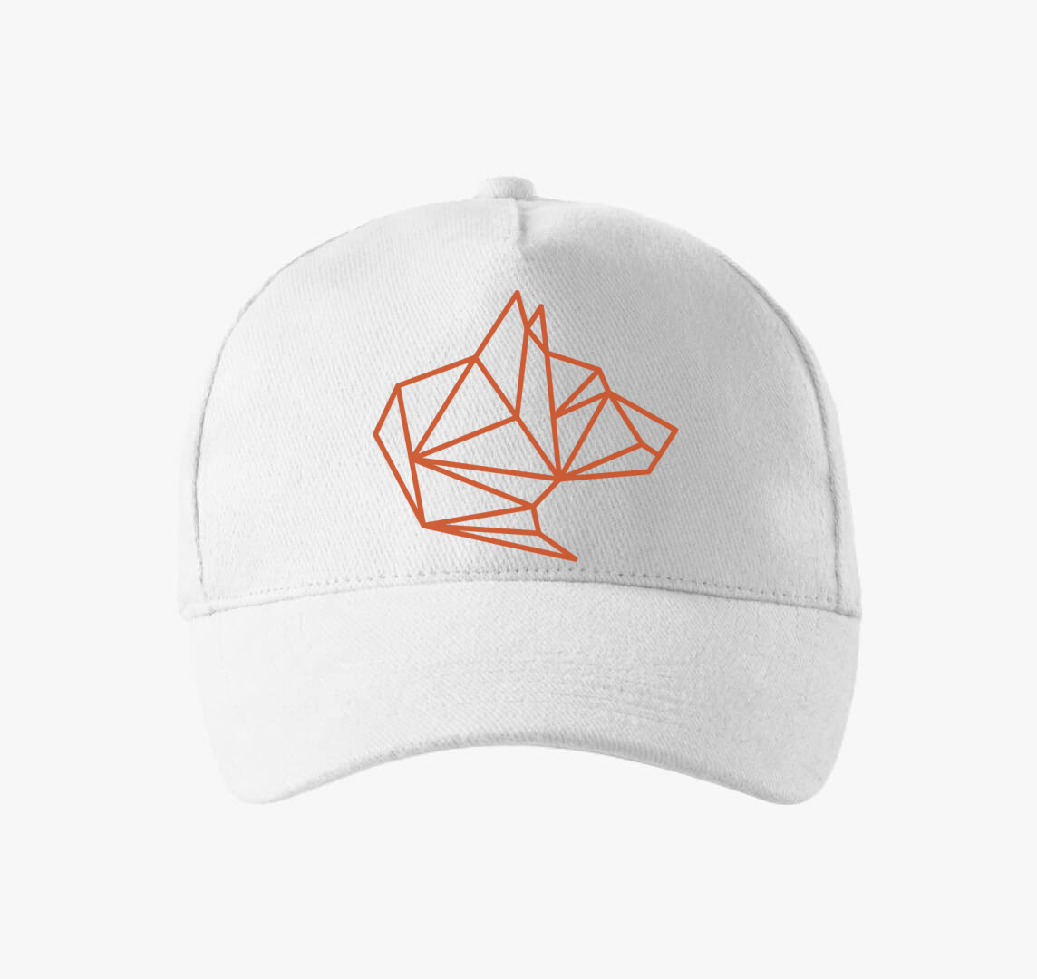 Farkas fejes poligon design baseball sapka — Fehér